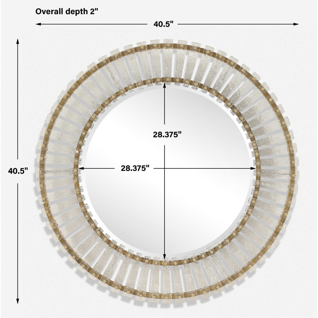 Modern European furniture - Textured Glass Round Mirror - www.oroa.com