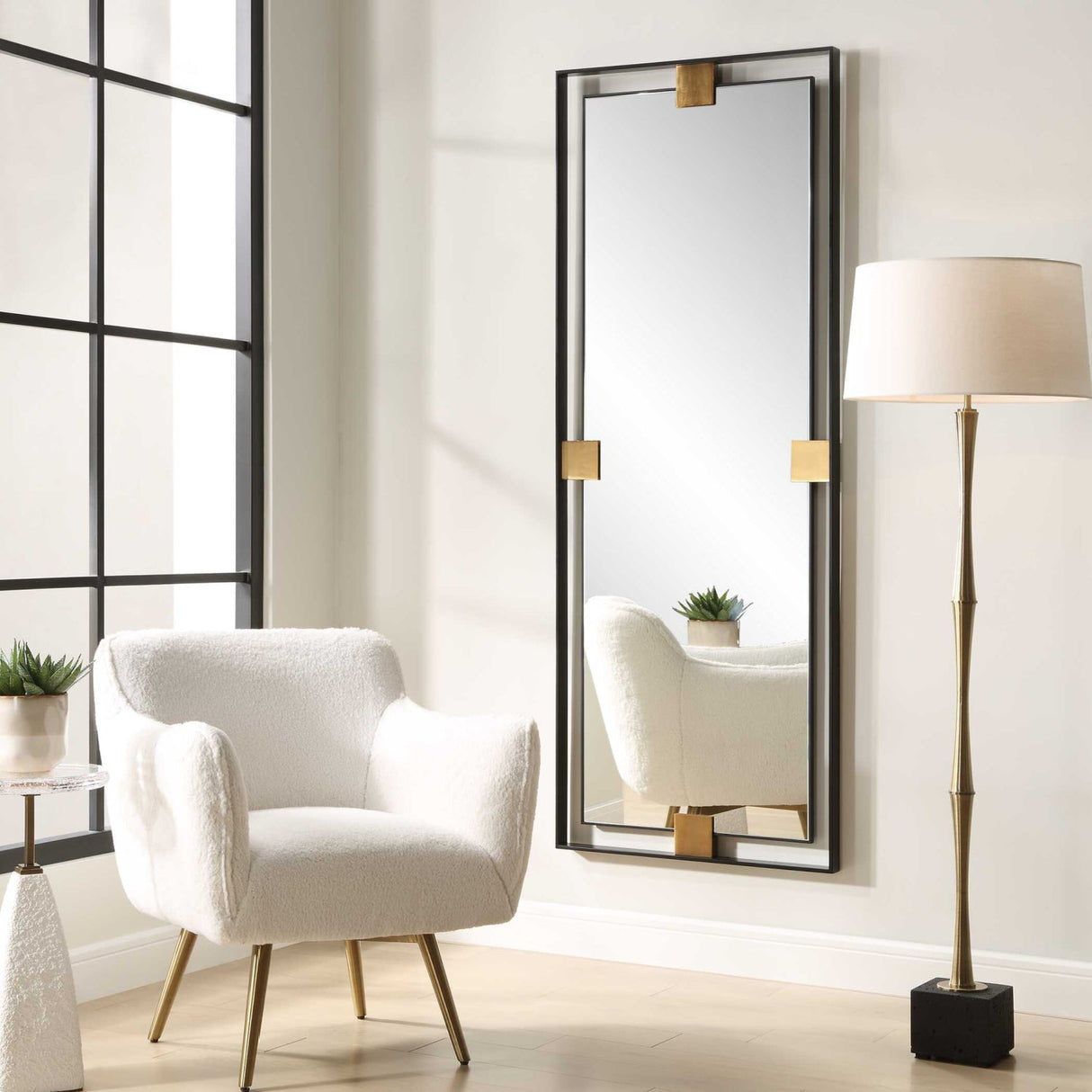 Modern European furniture - Metal Free-Floating Framed Mirror - www.oroa.com