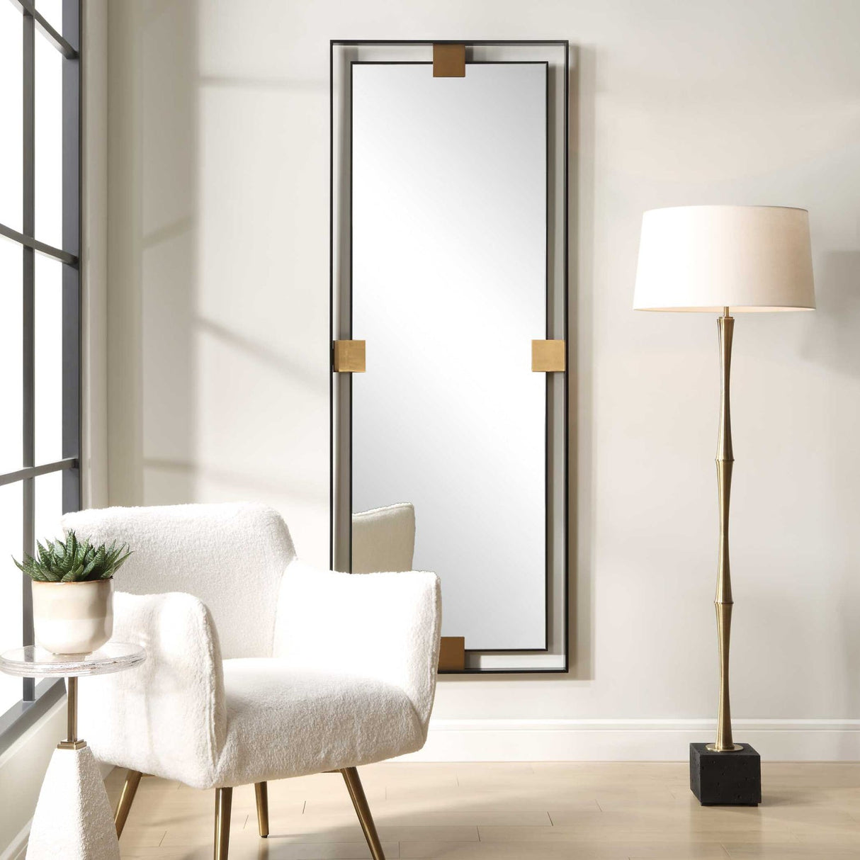 Modern European furniture - Metal Free-Floating Framed Mirror - www.oroa.com