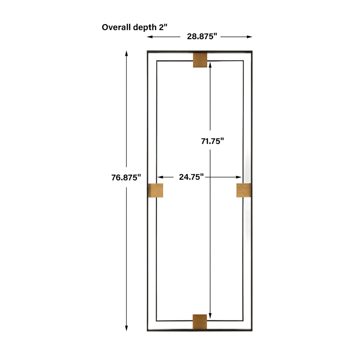 Modern European furniture - Metal Free-Floating Framed Mirror - www.oroa.com