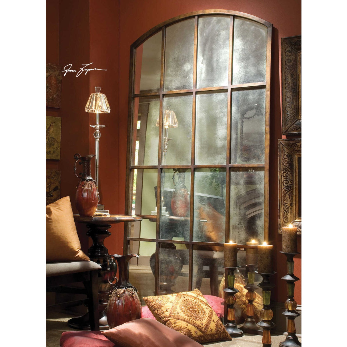 Modern European furniture - Bronze Arch Large Mirror - www.oroa.com