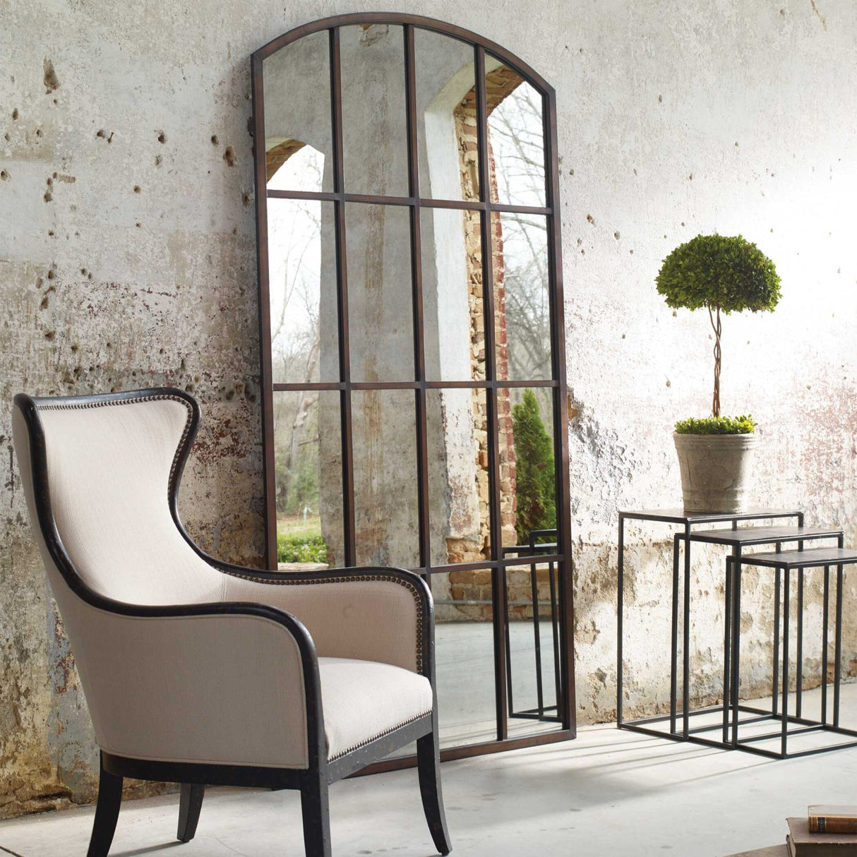 Modern European furniture - Bronze Arch Large Mirror - www.oroa.com