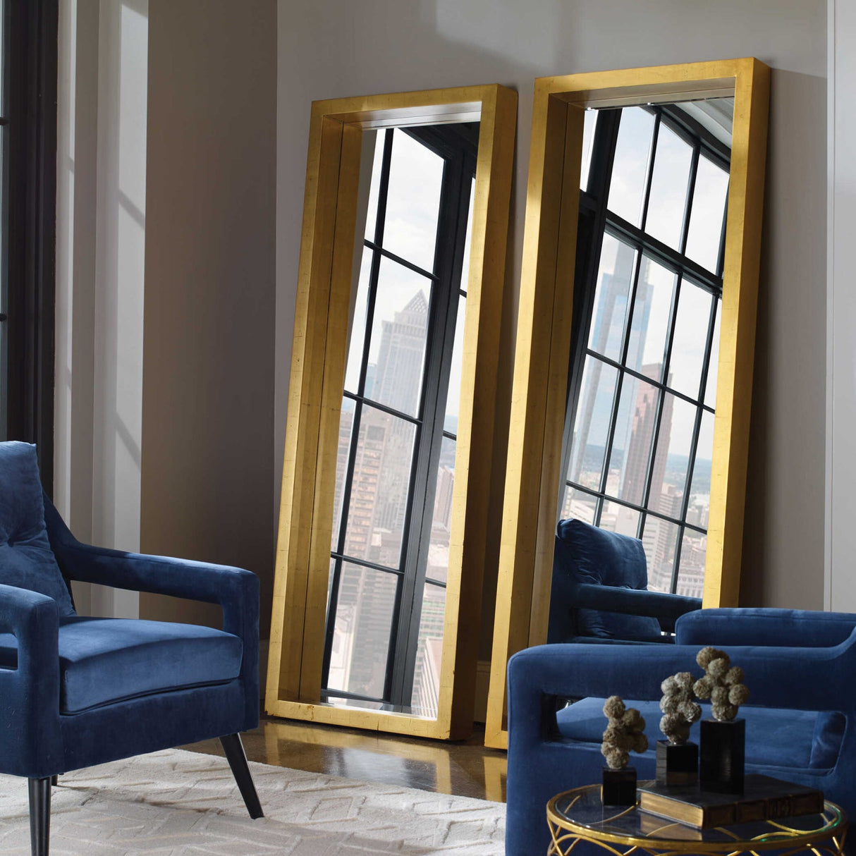 Modern European furniture - Antique Gold Wooden Mirror - www.oroa.com