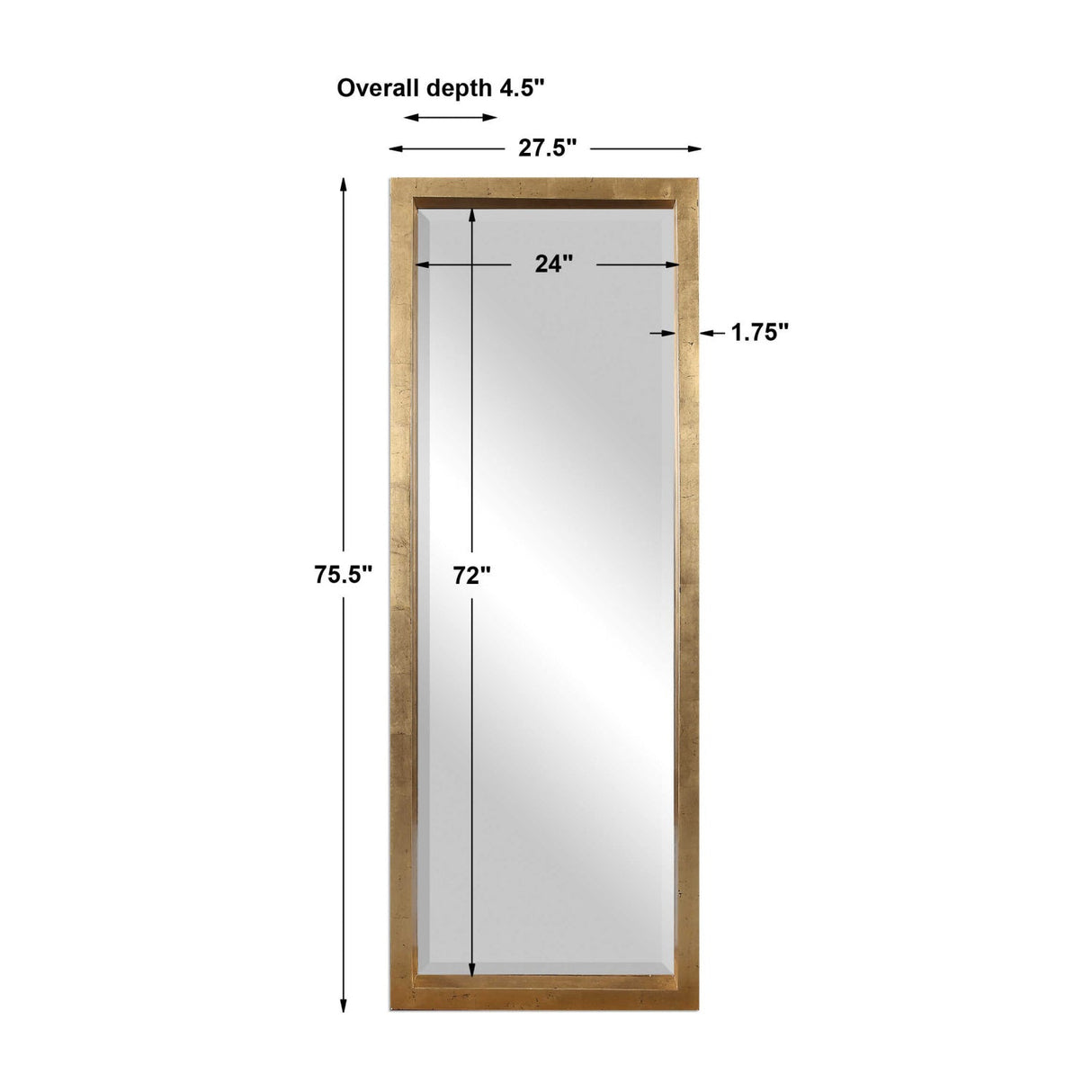 Modern European furniture - Antique Gold Wooden Mirror - www.oroa.com