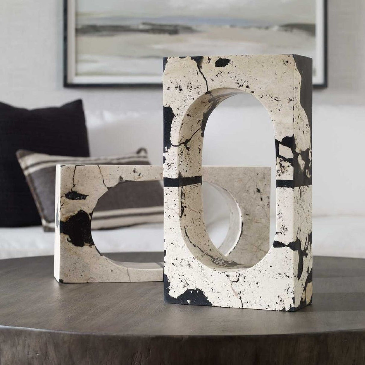 Natural Limestone Modern Indoor/Outdoor Sculpture | Uttermost Nouveau - www.oroa.com