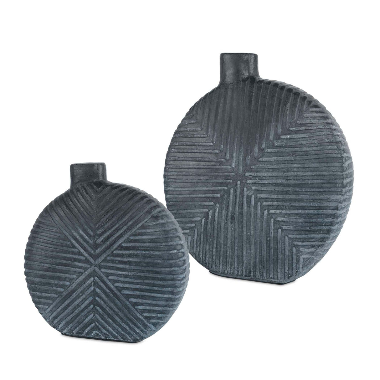 Modern European furniture - Black Carved Vases (2) - www.oroa.com