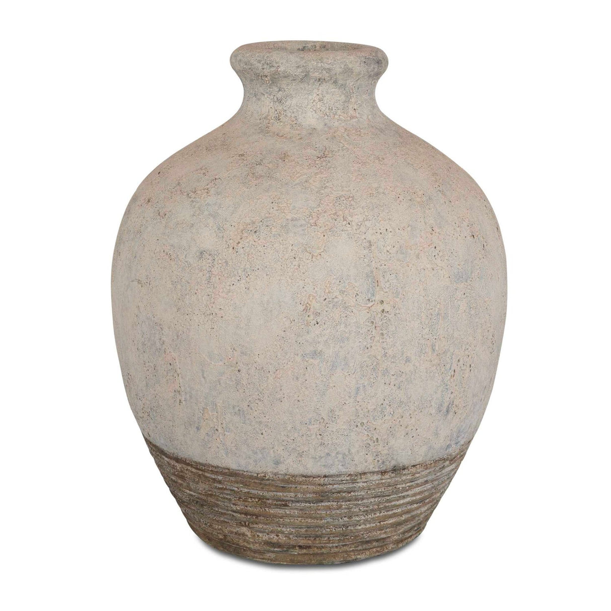 Modern European furniture - Rustic Concrete Ribbed Vase - www.oroa.com