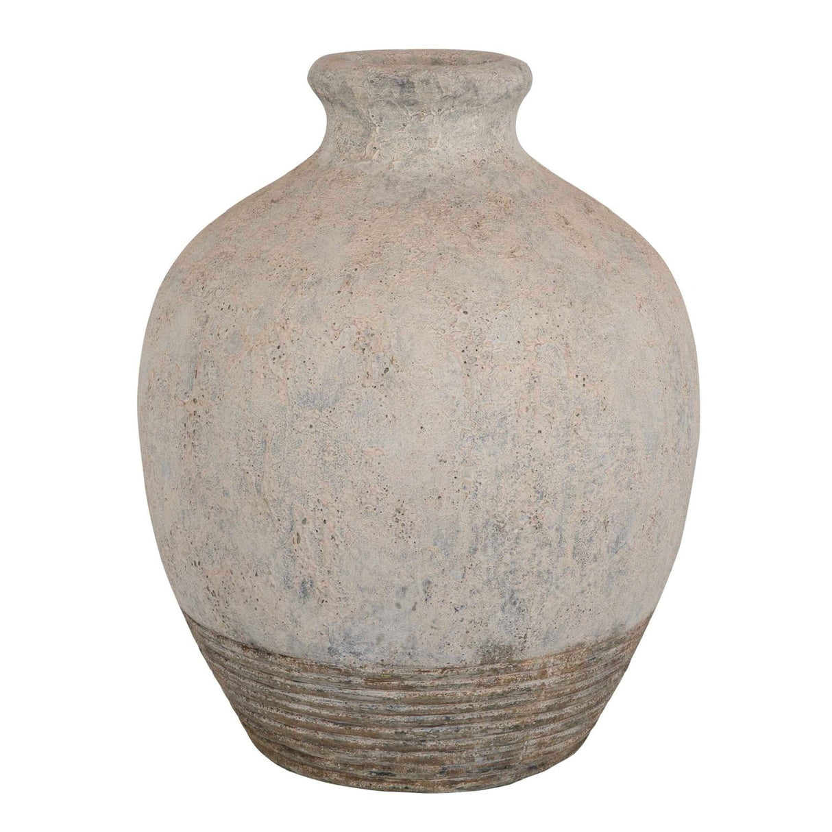 Modern European furniture - Rustic Concrete Ribbed Vase - www.oroa.com