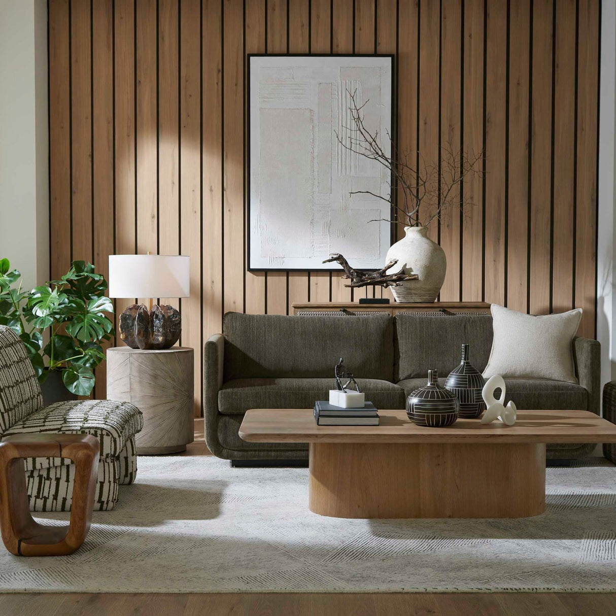 Modern European furniture - Rustic Concrete Ribbed Vase - www.oroa.com