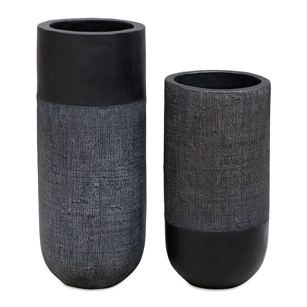 Modern European furniture - Black Terracotta Fabric Vases (2) - www.oroa.com