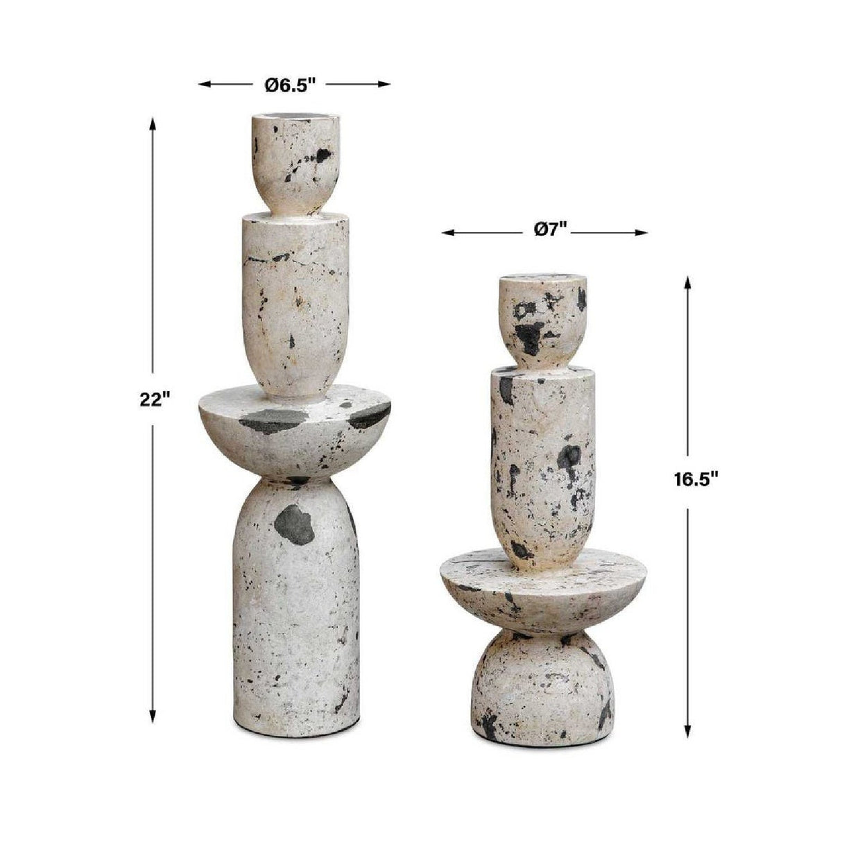 Natural Limestone Indoor/Outdoor Tower Sculptures (2) | Uttermost Nouveau - www.oroa.com