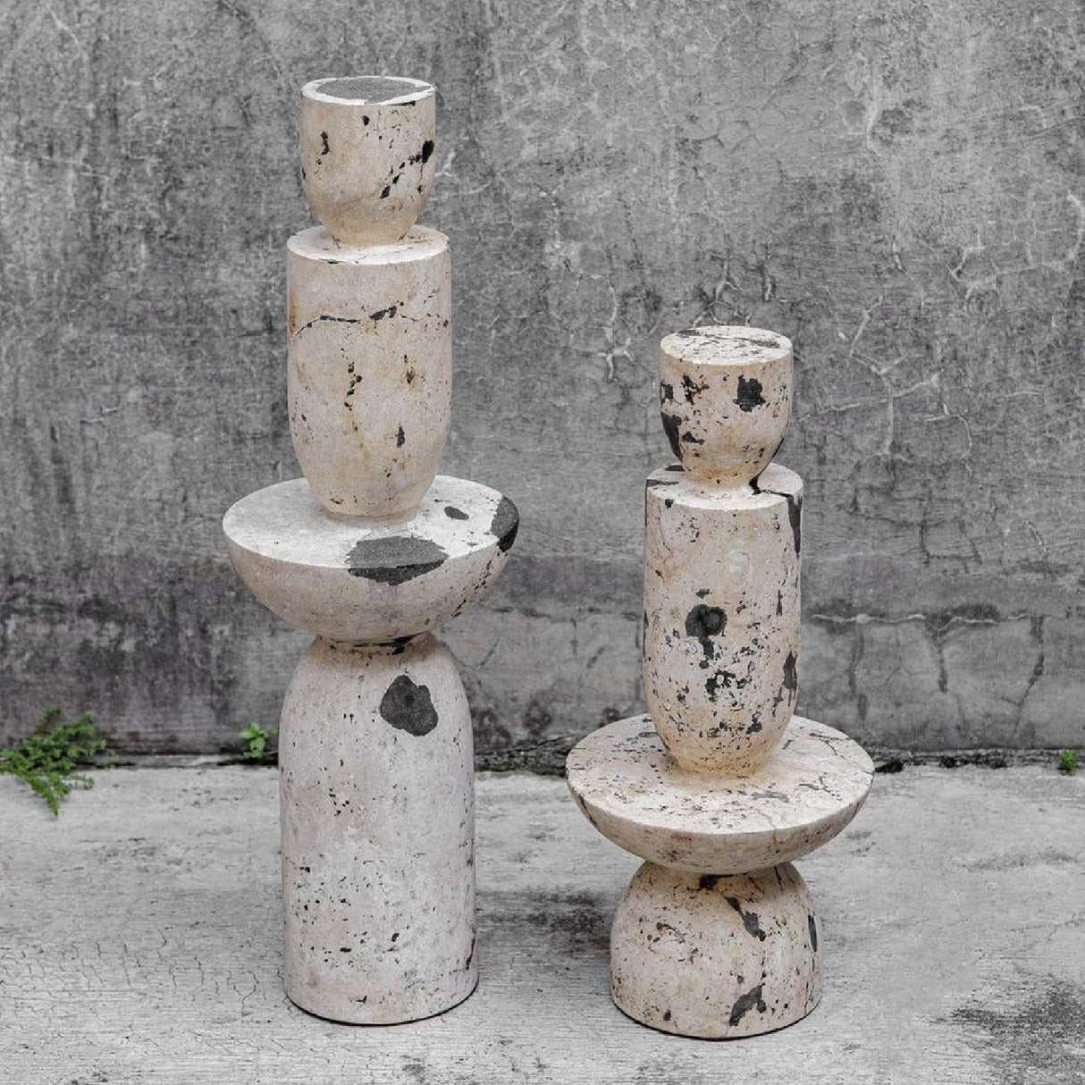 Natural Limestone Indoor/Outdoor Tower Sculptures (2) | Uttermost Nouveau - www.oroa.com