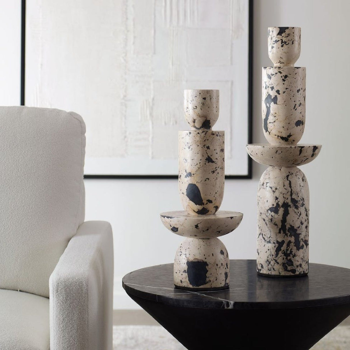 Natural Limestone Indoor/Outdoor Tower Sculptures (2) | Uttermost Nouveau - www.oroa.com