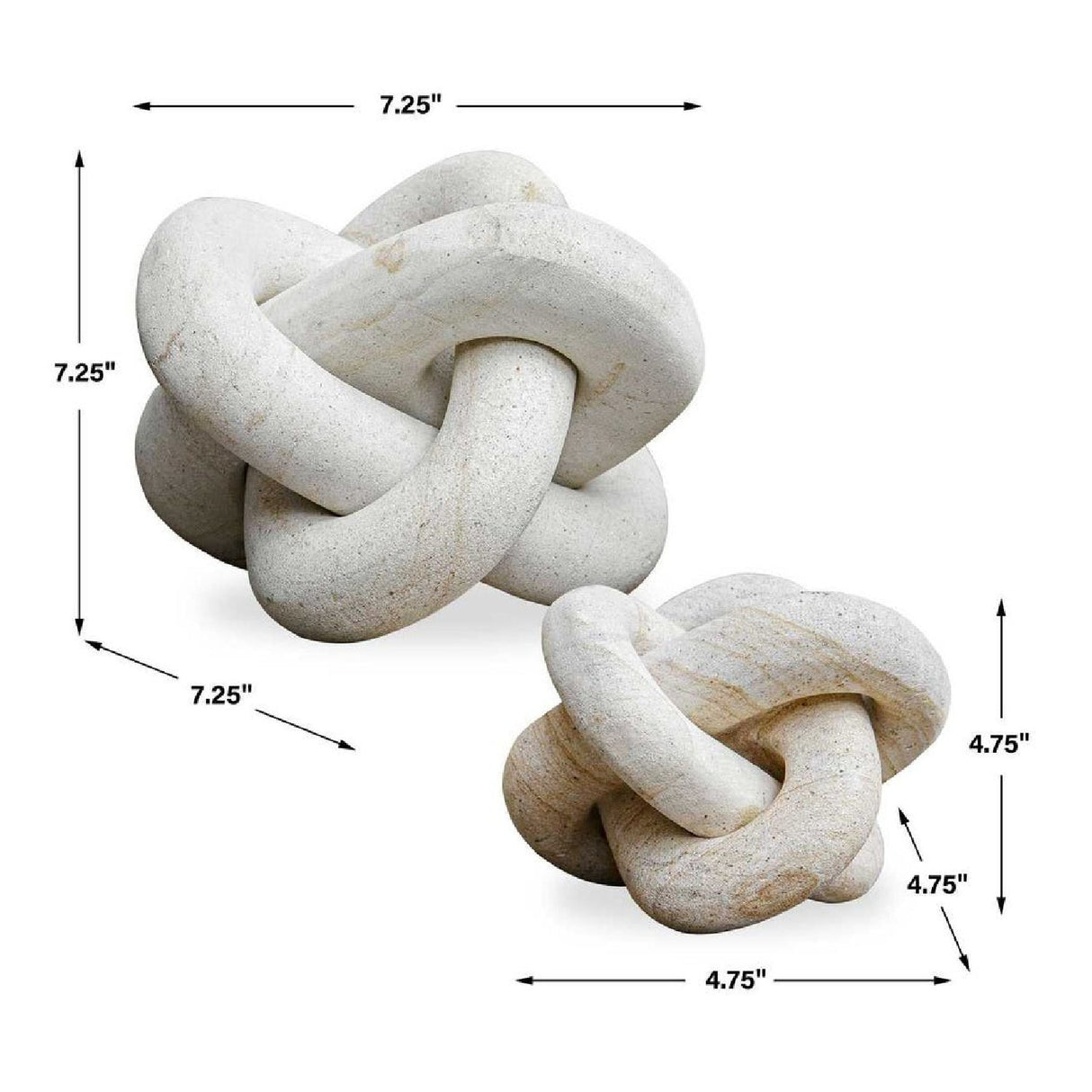 Natural Intertwined Indoor/Outdoor Sculptures (2) | Uttermost Limestone Link - www.oroa.com