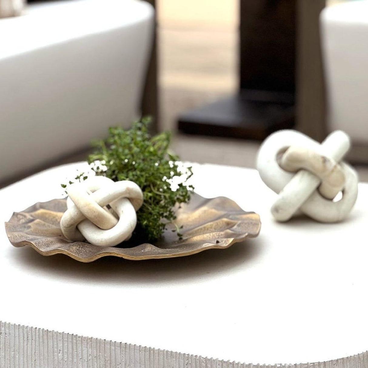 Natural Intertwined Indoor/Outdoor Sculptures (2) | Uttermost Limestone Link - www.oroa.com