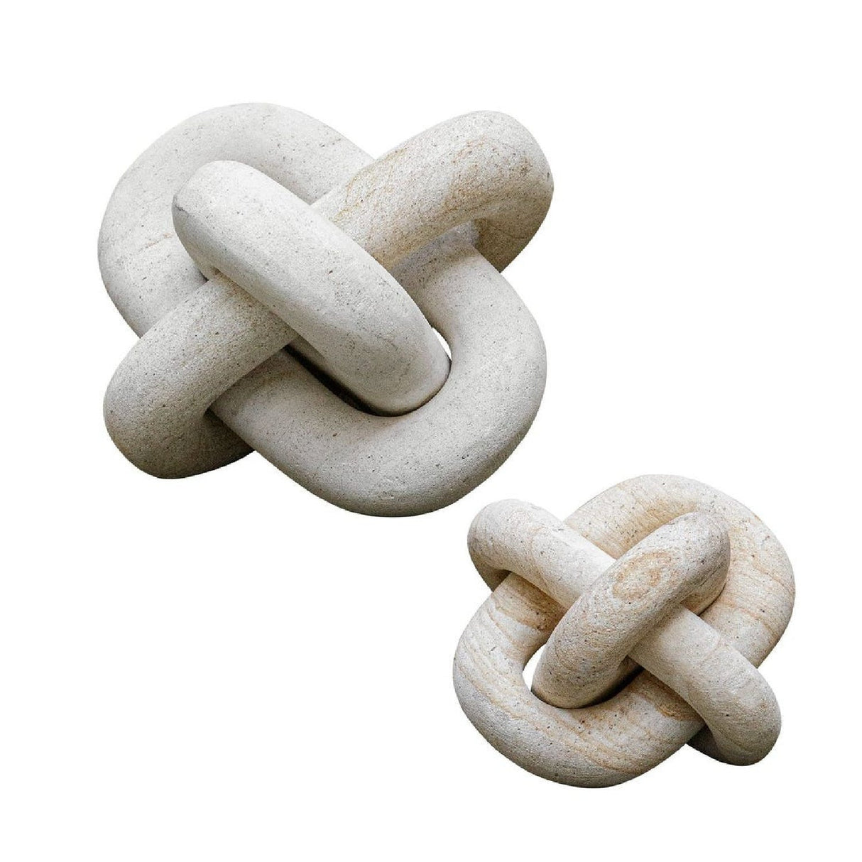 Natural Intertwined Indoor/Outdoor Sculptures (2) | Uttermost Limestone Link - www.oroa.com