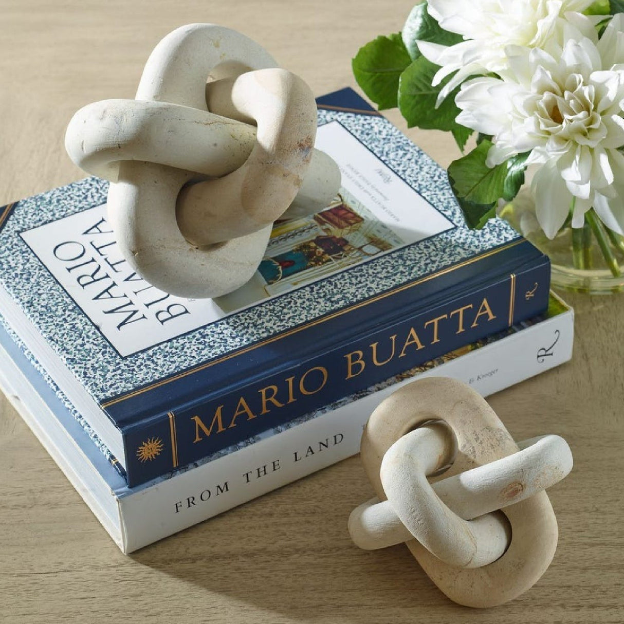 Natural Intertwined Indoor/Outdoor Sculptures (2) | Uttermost Limestone Link - www.oroa.com