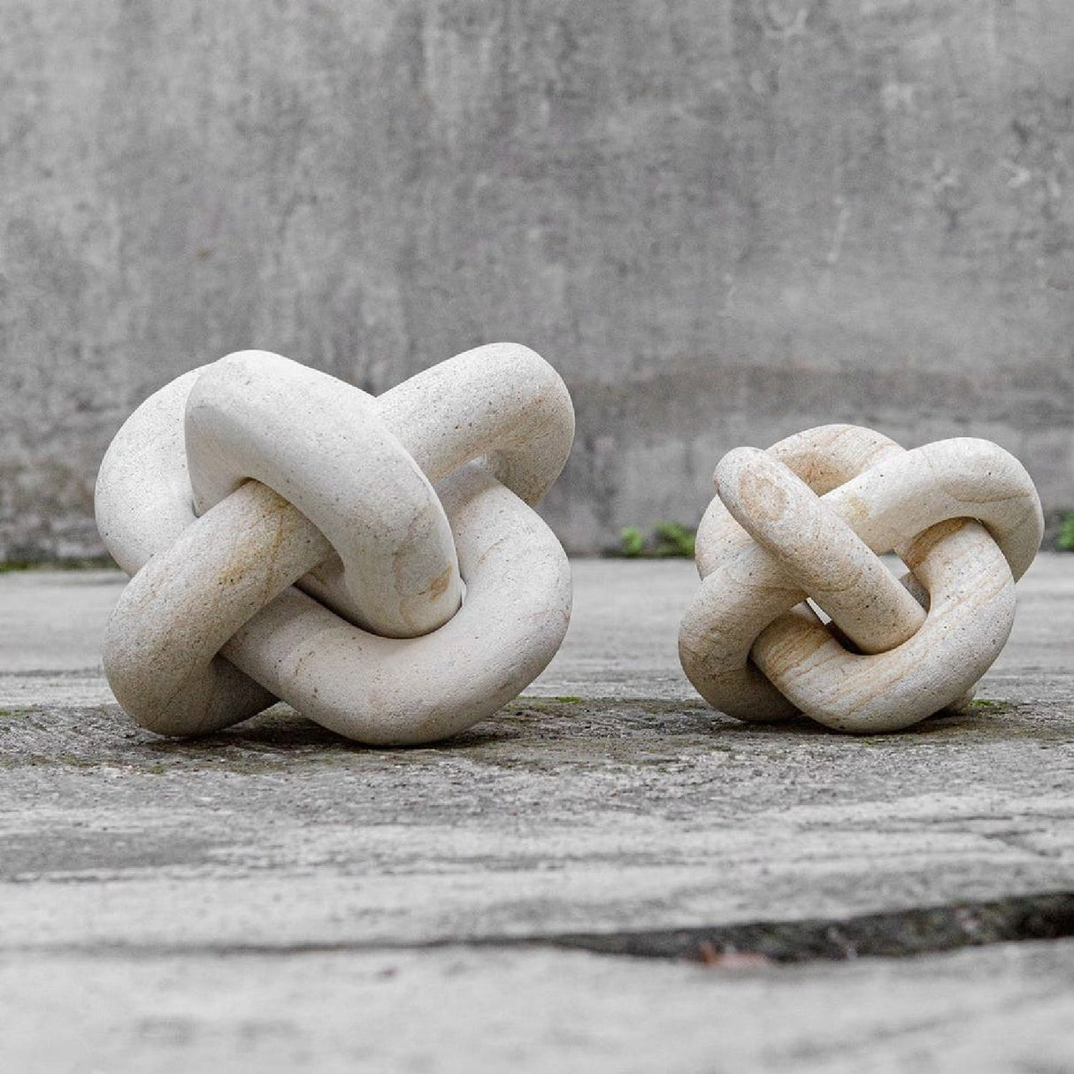 Natural Intertwined Indoor/Outdoor Sculptures (2) | Uttermost Limestone Link - www.oroa.com