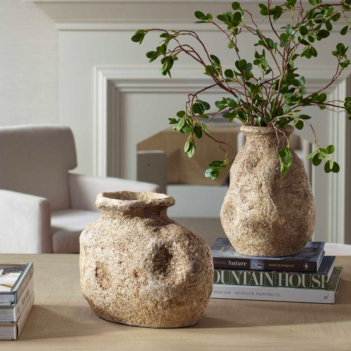 Modern European furniture - Brown Terracotta Indoor/Outdoor Vases (2) - www.oroa.com