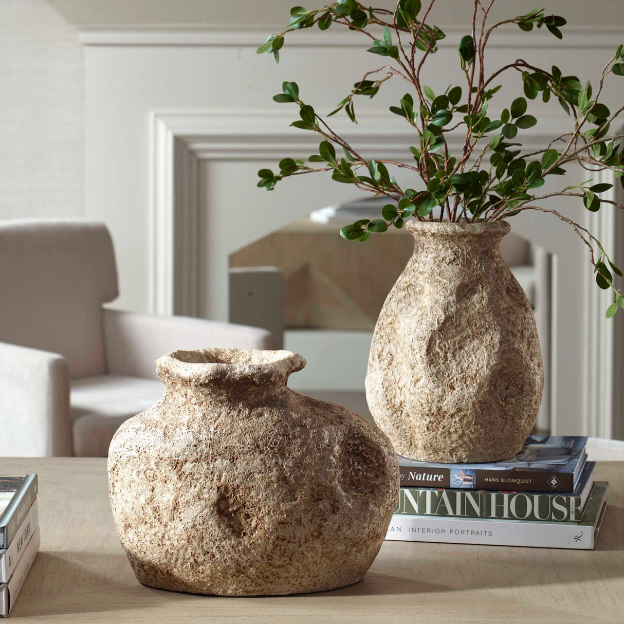 Modern European furniture - Brown Terracotta Indoor/Outdoor Vases (2) - www.oroa.com