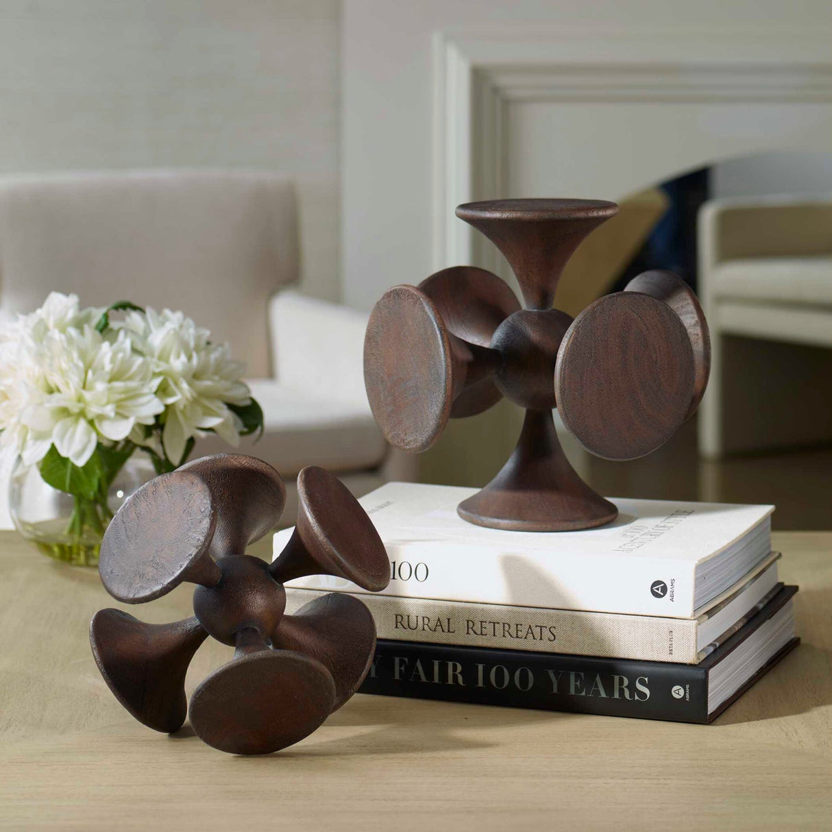 Modern European furniture - Dark Suar Wood Sculptures (2) - www.oroa.com