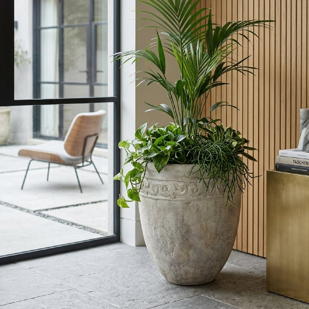 Modern European furniture - Carved Concrete Indoor/Outdoor Planter - www.oroa.com