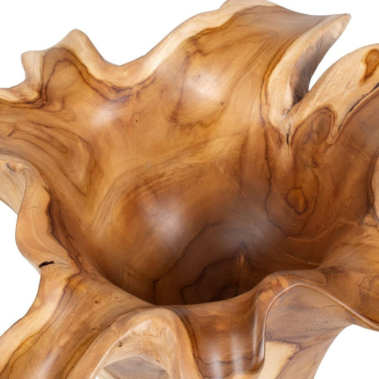 Modern European furniture - Teak Wavy Indoor/Outdoor Bowl - www.oroa.com