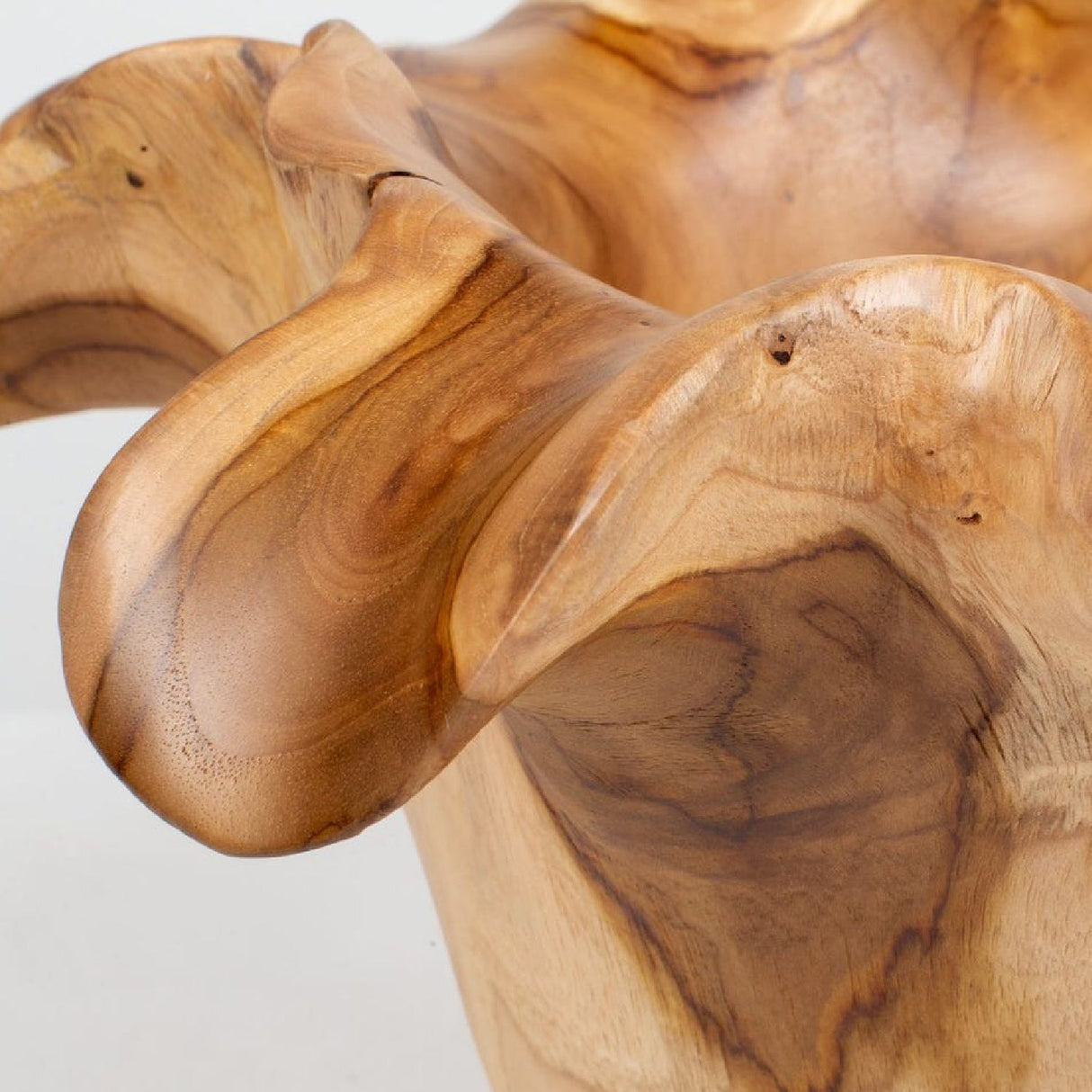 Modern European furniture - Teak Wavy Indoor/Outdoor Bowl - www.oroa.com