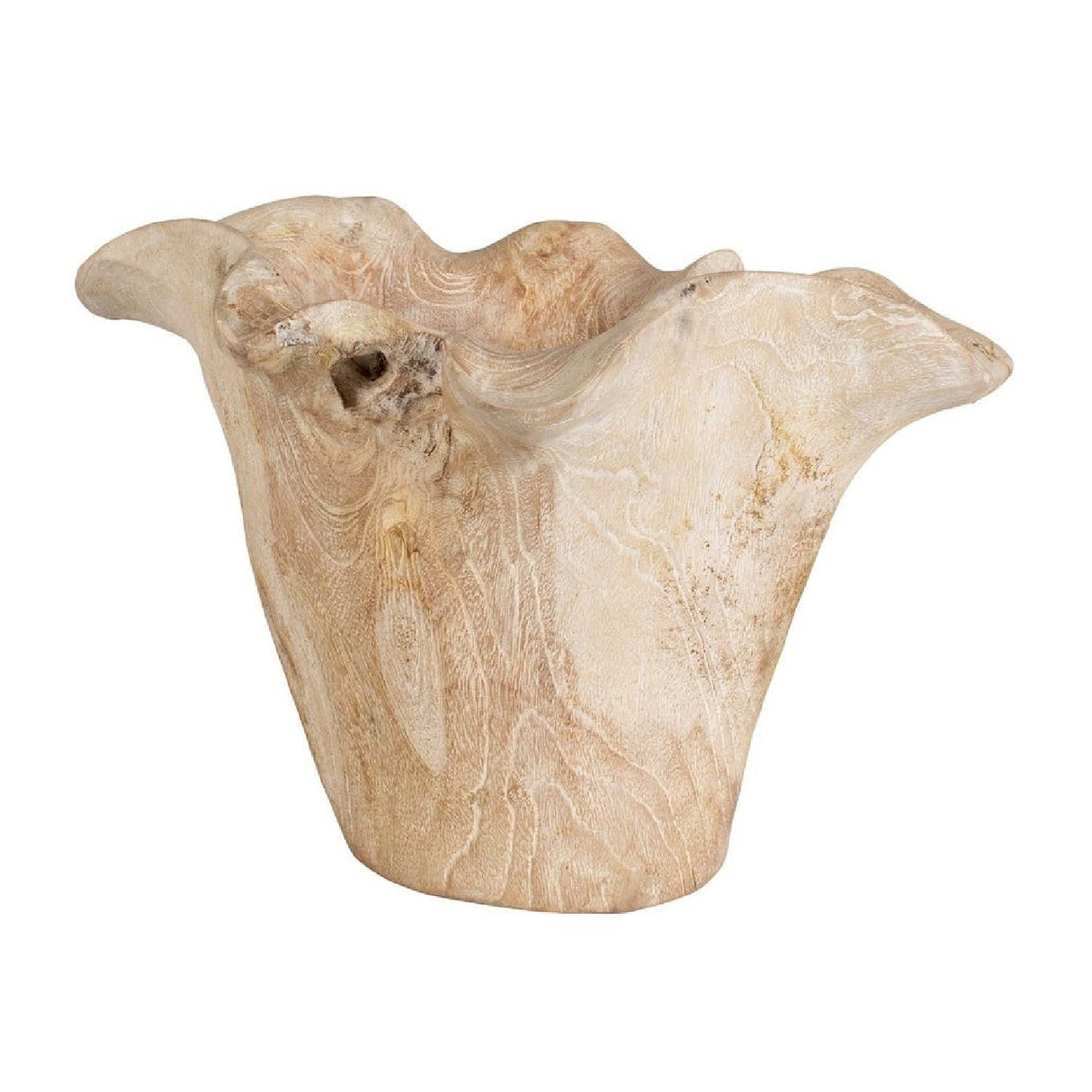 Modern European furniture - Teak Wavy Indoor/Outdoor Bowl - www.oroa.com