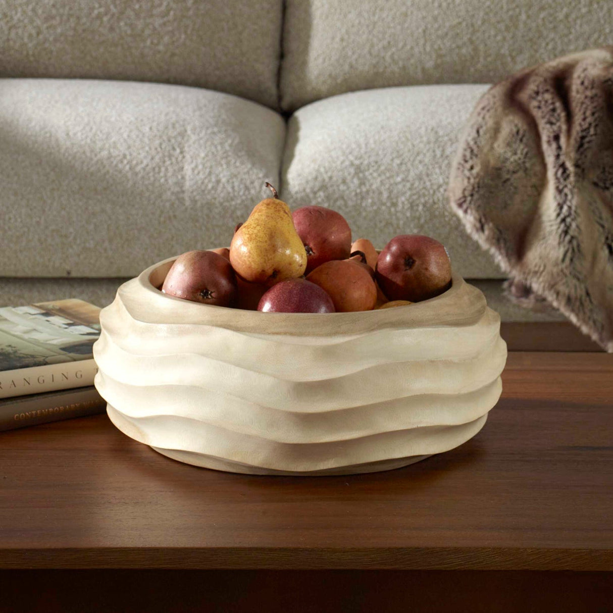 Modern European furniture - Bleached Suar Wood Bowl - www.oroa.com