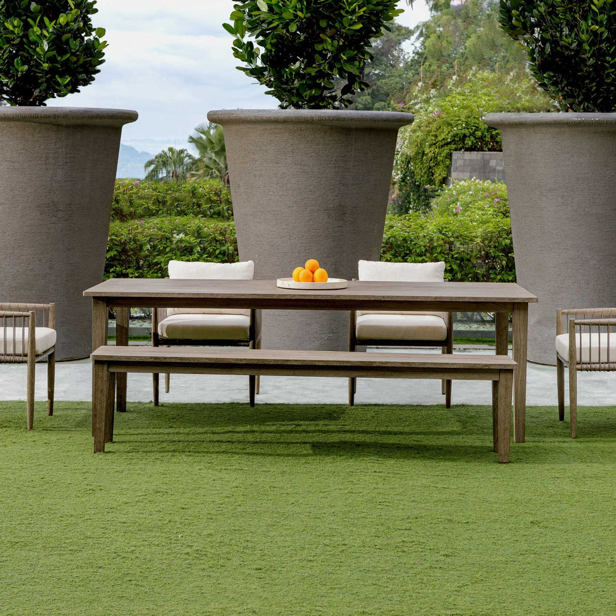 Modern European furniture - Travertine Round Indoor/Outdoor Tray - www.oroa.com