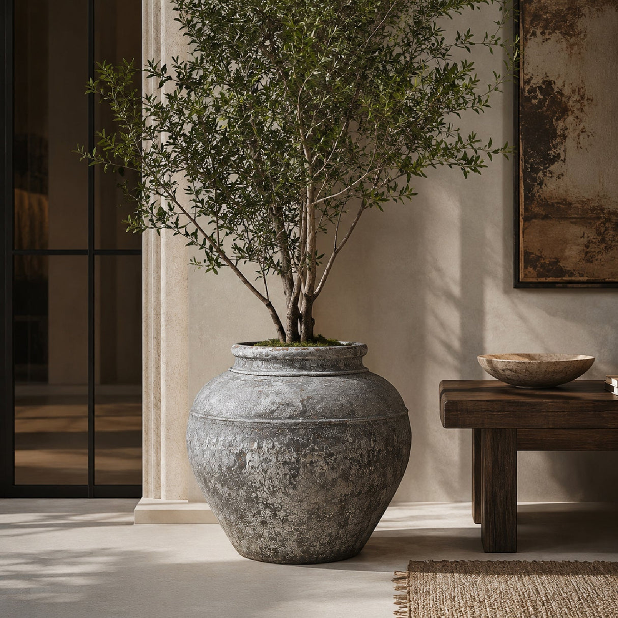 Modern European furniture - Rustic Concrete Indoor/Outdoor Planter - www.oroa.com