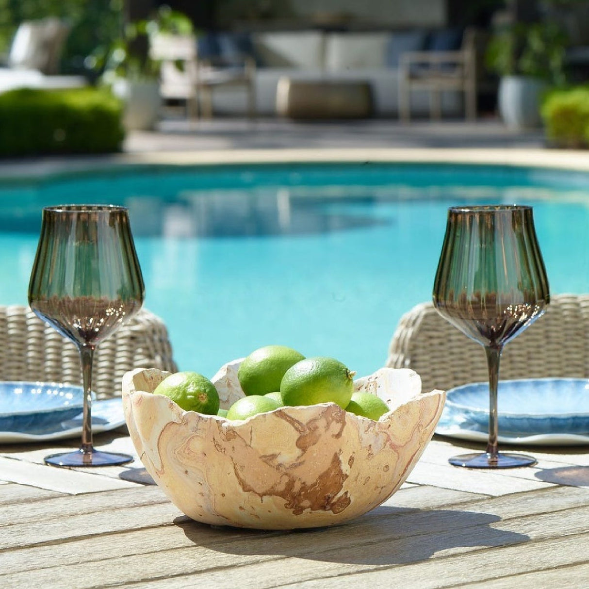 Carved Stone Indoor/Outdoor Bowl | Uttermost Sahara - www.oroa.com