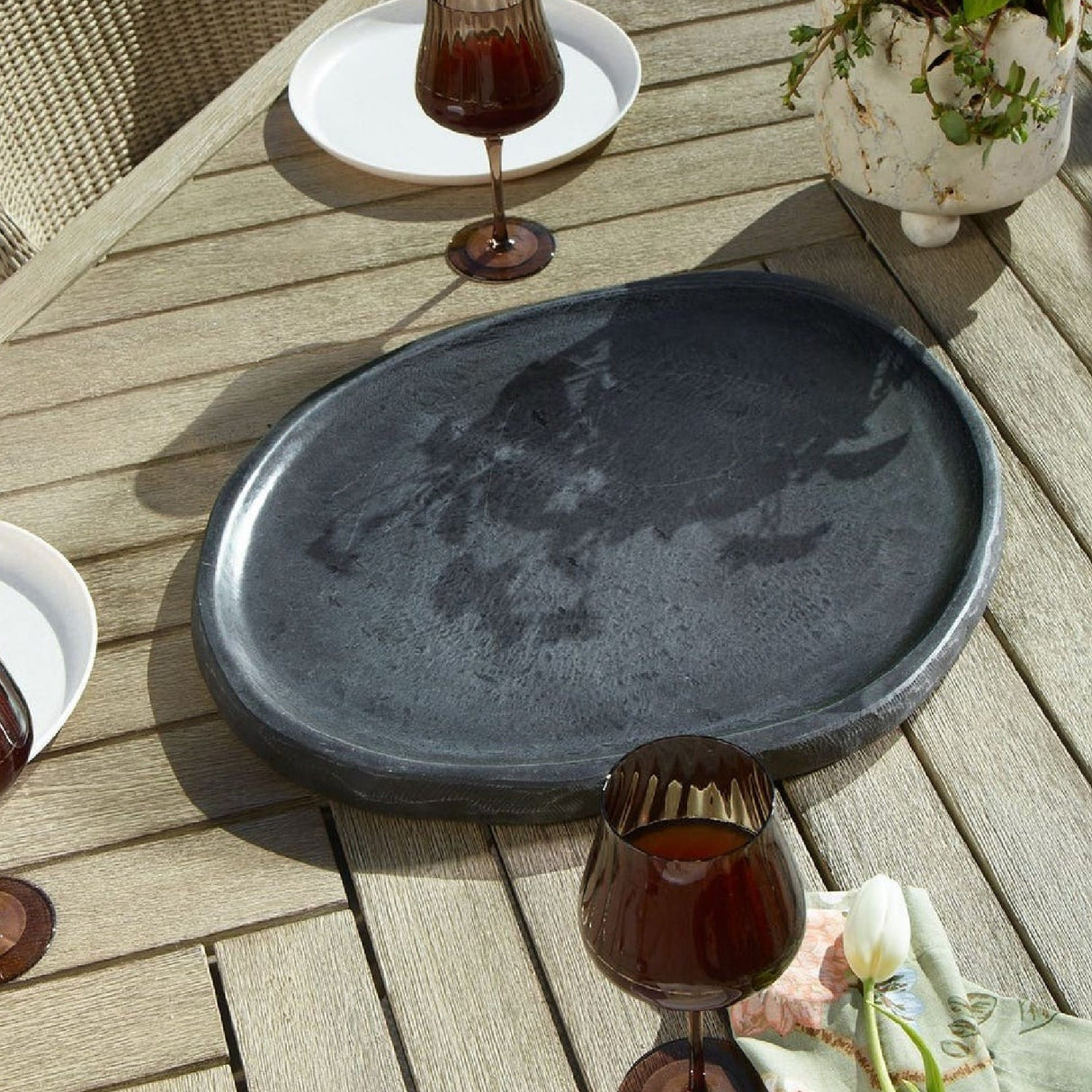 River Stone Indoor/Outdoor Tray | Uttermost Stoneveil - www.oroa.com