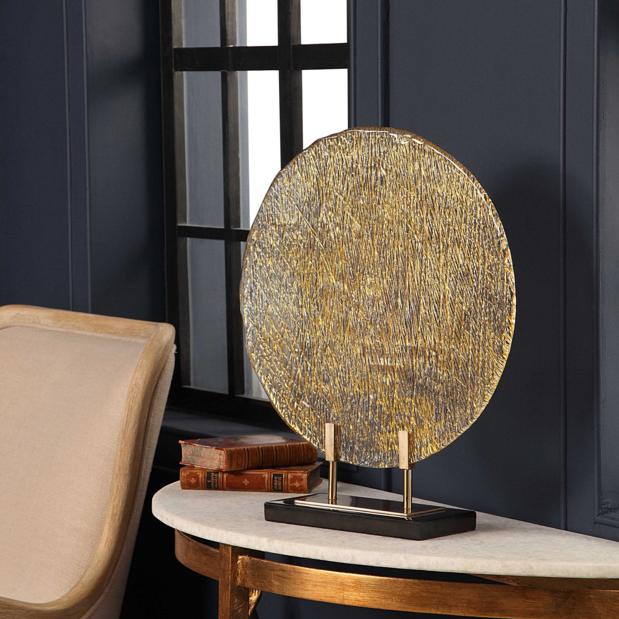 Modern European furniture - Round Rippled Art Glass Charger - www.oroa.com