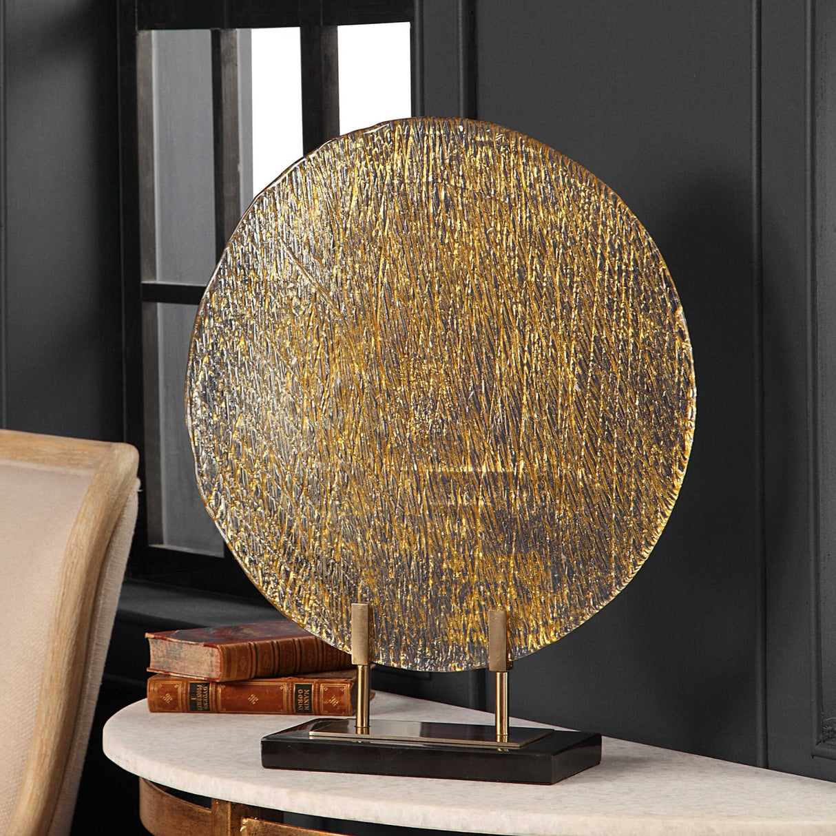 Modern European furniture - Round Rippled Art Glass Charger - www.oroa.com