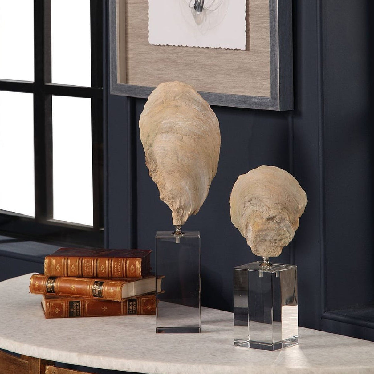 Aged Ivory Sculptures (3) | Uttermost Oyster Shell - www.oroa.com
