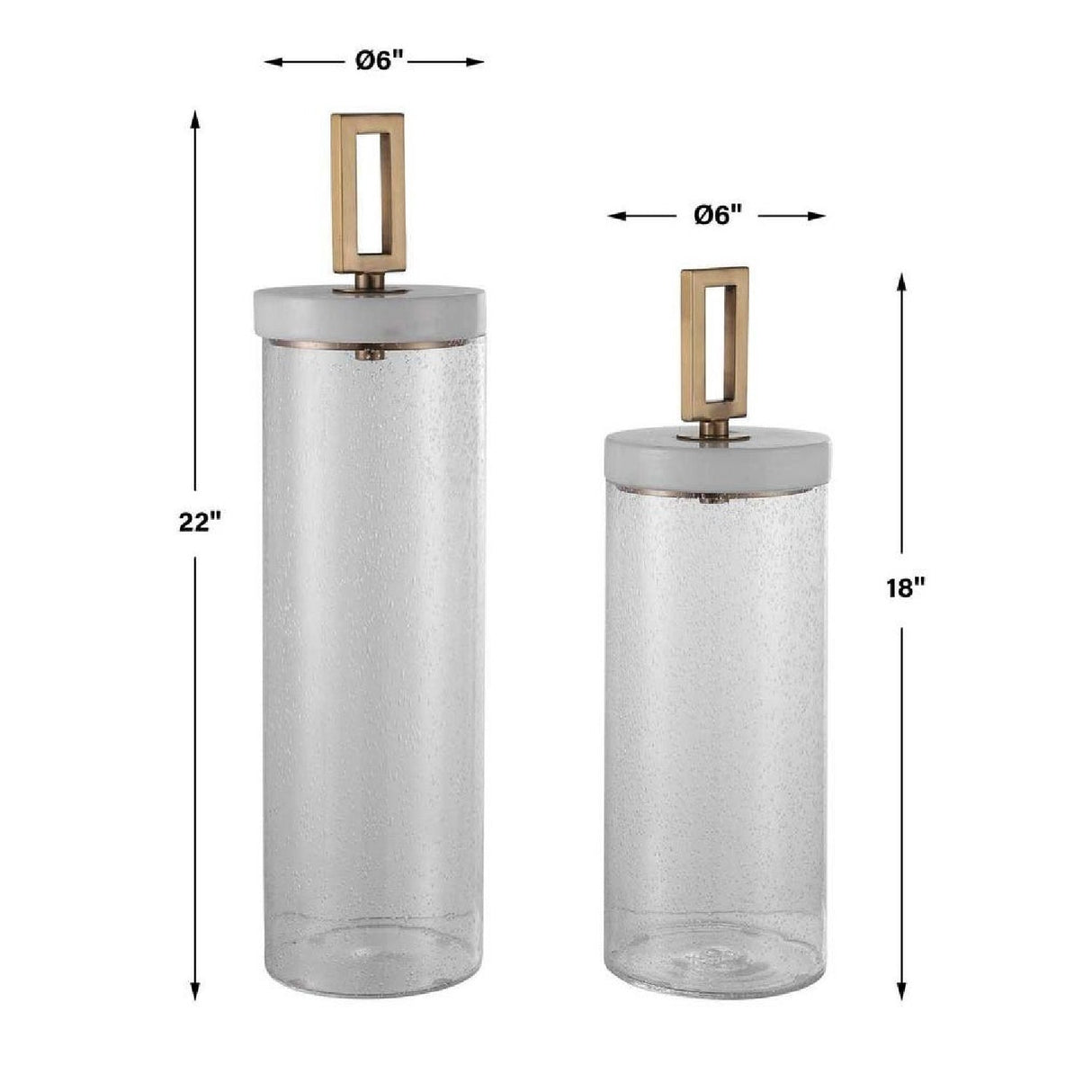 Seeded Glass Cylindrical Containers (2) | Uttermost Hayworth - www.oroa.com