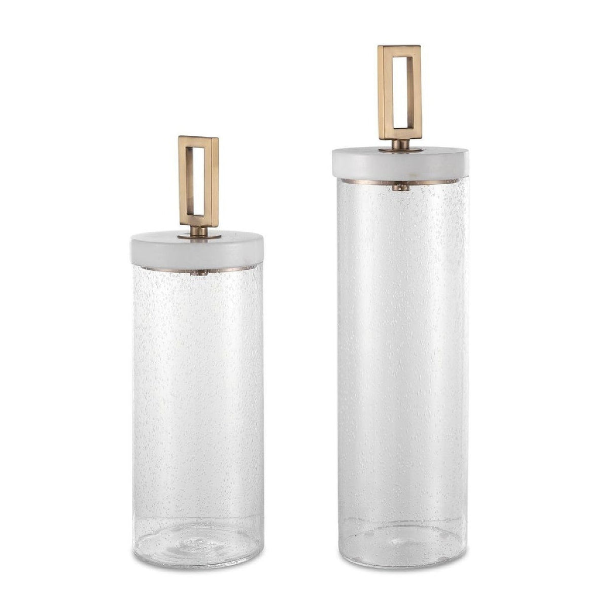 Seeded Glass Cylindrical Containers (2) | Uttermost Hayworth - www.oroa.com