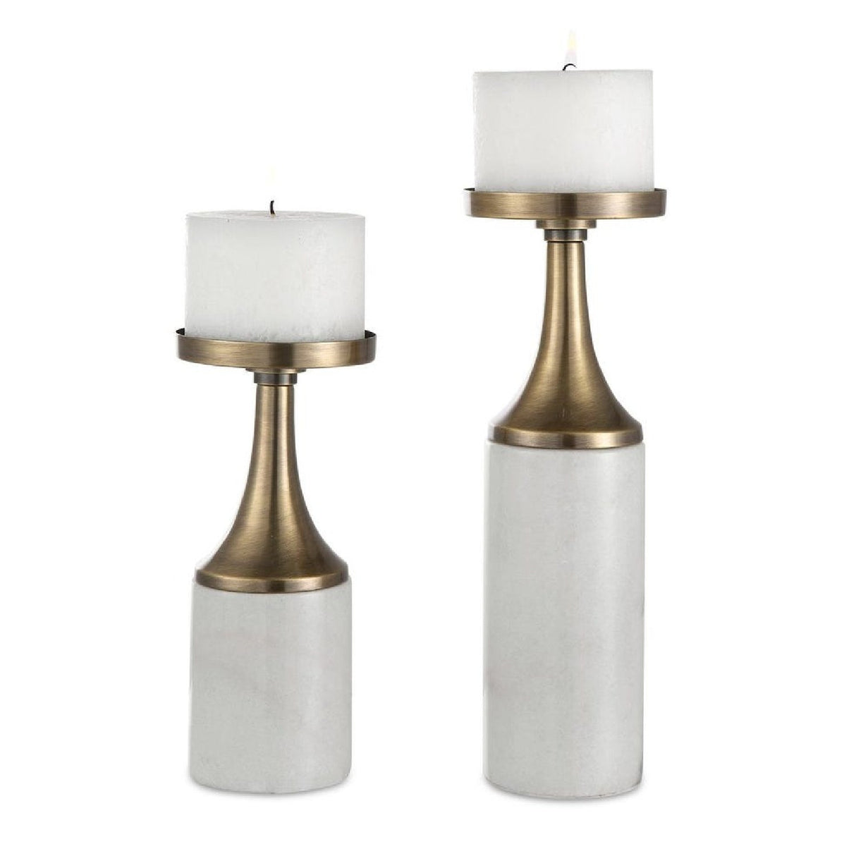 Marble & Brass Candleholders (2) | Uttermost Castiel - www.oroa.com