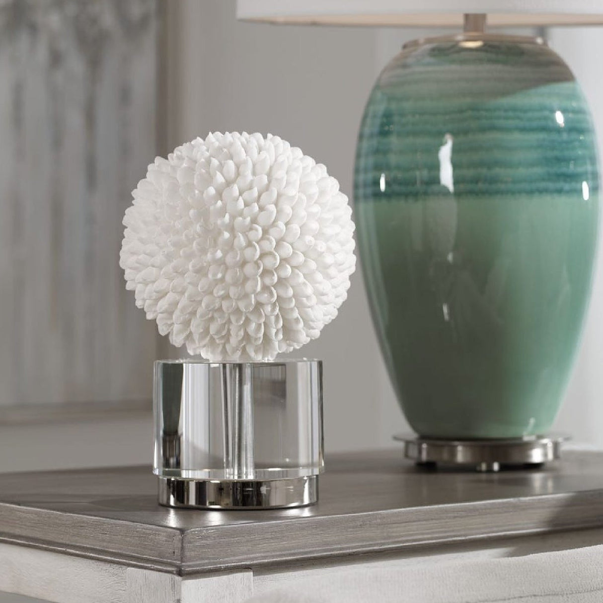 White Seashell Look Sculpture | Uttermost Cascara - www.oroa.com