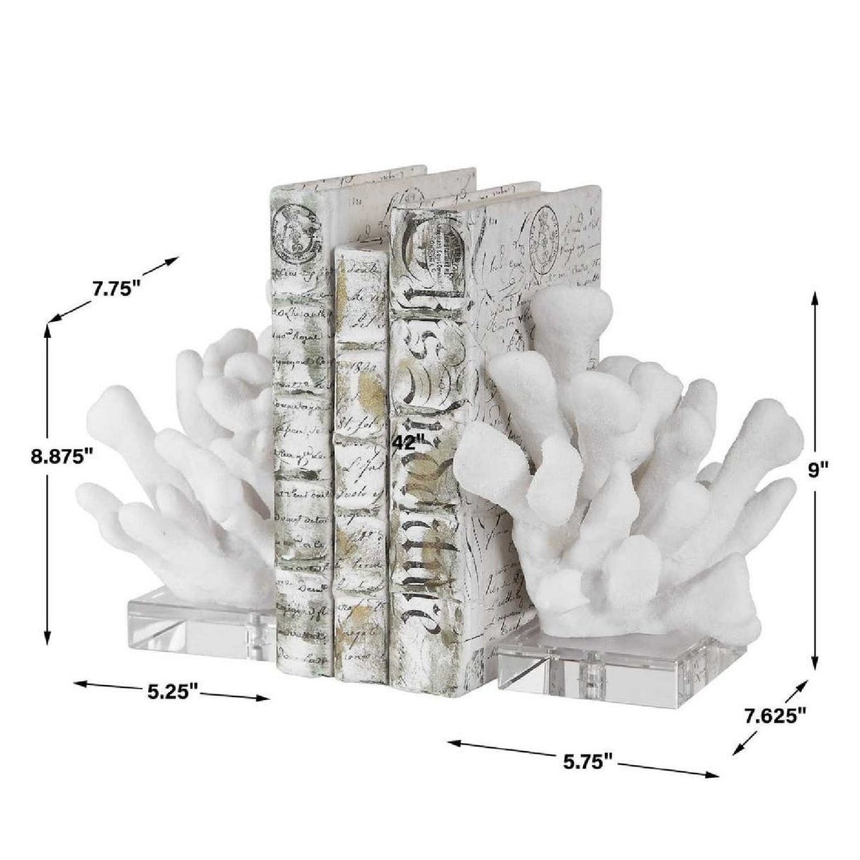 White Coral Inspired Bookends (2) | Uttermost Charbel - www.oroa.com