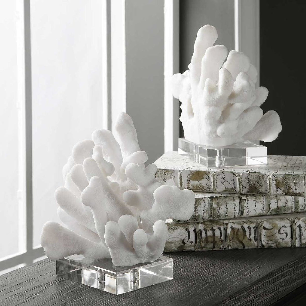 White Coral Inspired Bookends (2) | Uttermost Charbel - www.oroa.com