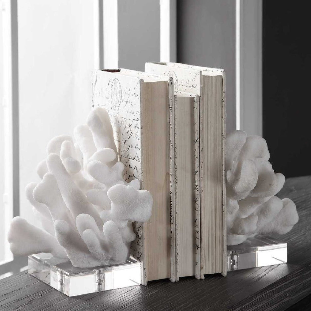 White Coral Inspired Bookends (2) | Uttermost Charbel - www.oroa.com