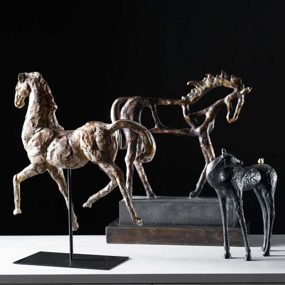 Aged Brown Horse Sculpture | Uttermost Caballo Dorado - www.oroa.com