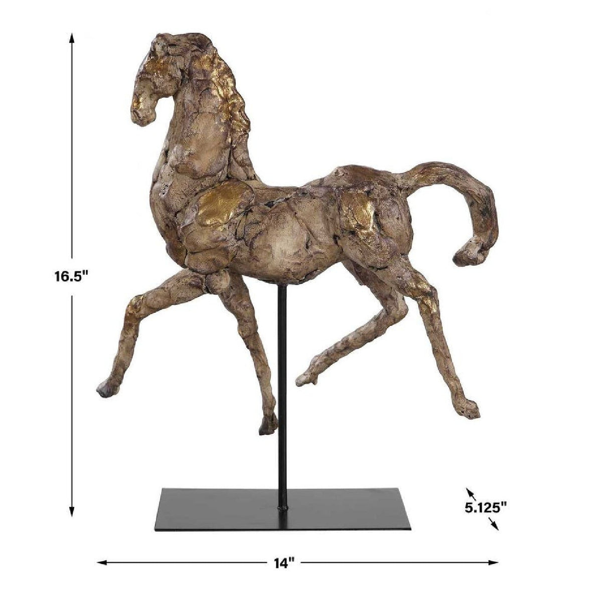 Aged Brown Horse Sculpture | Uttermost Caballo Dorado - www.oroa.com