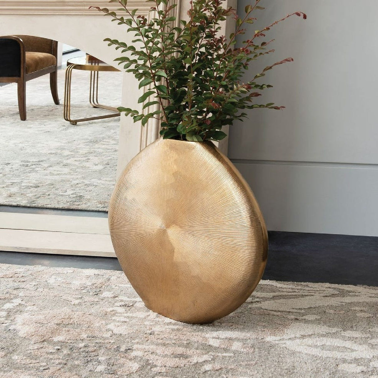 Gold Ribbed Vase | Uttermost Gretchen - www.oroa.com
