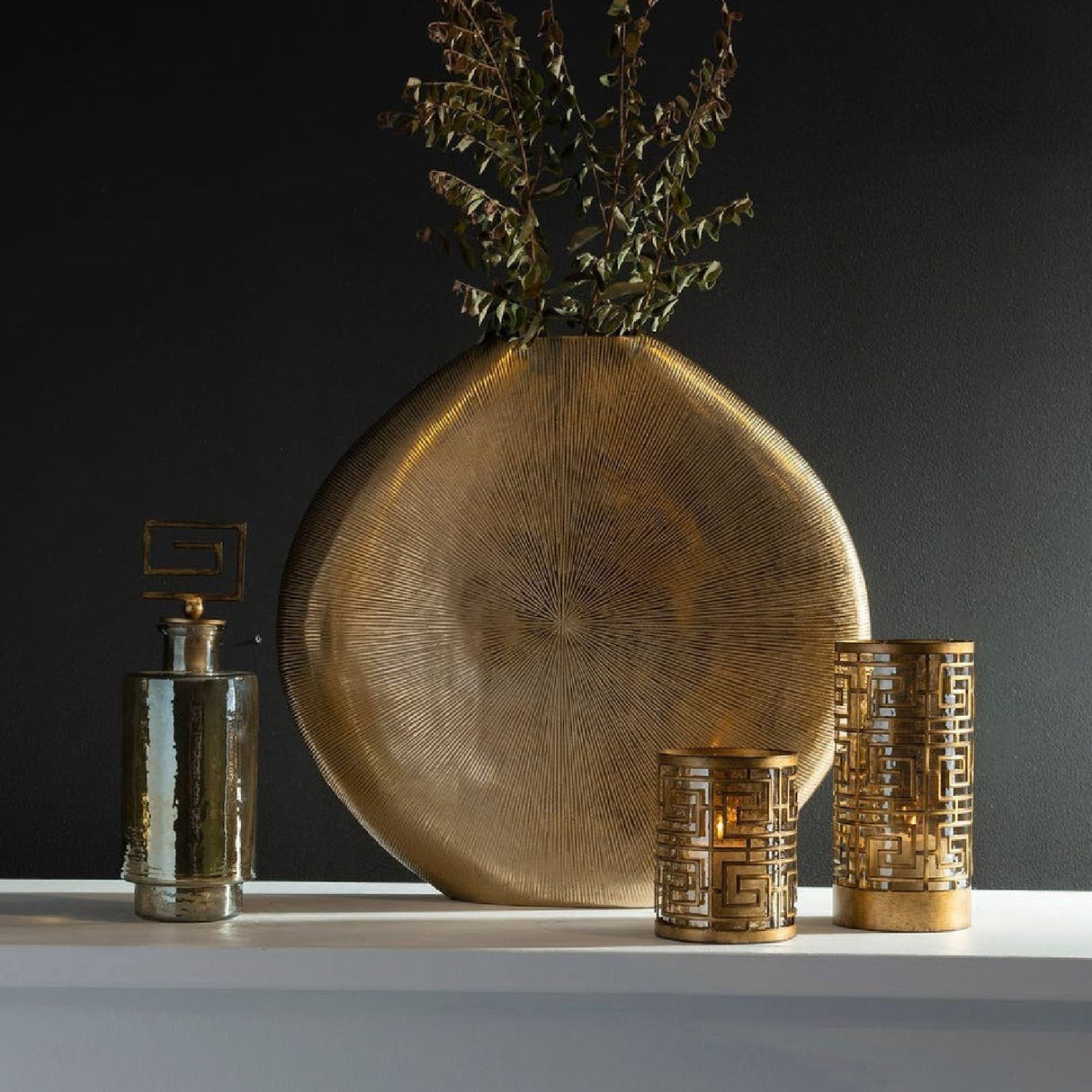 Gold Ribbed Vase | Uttermost Gretchen - www.oroa.com