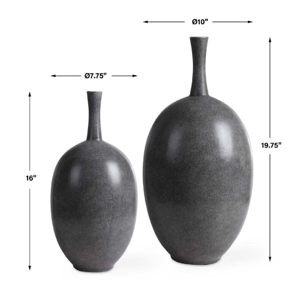 Marbled Black Ceramic Vases (2) | Uttermost Riordan - www.oroa.com