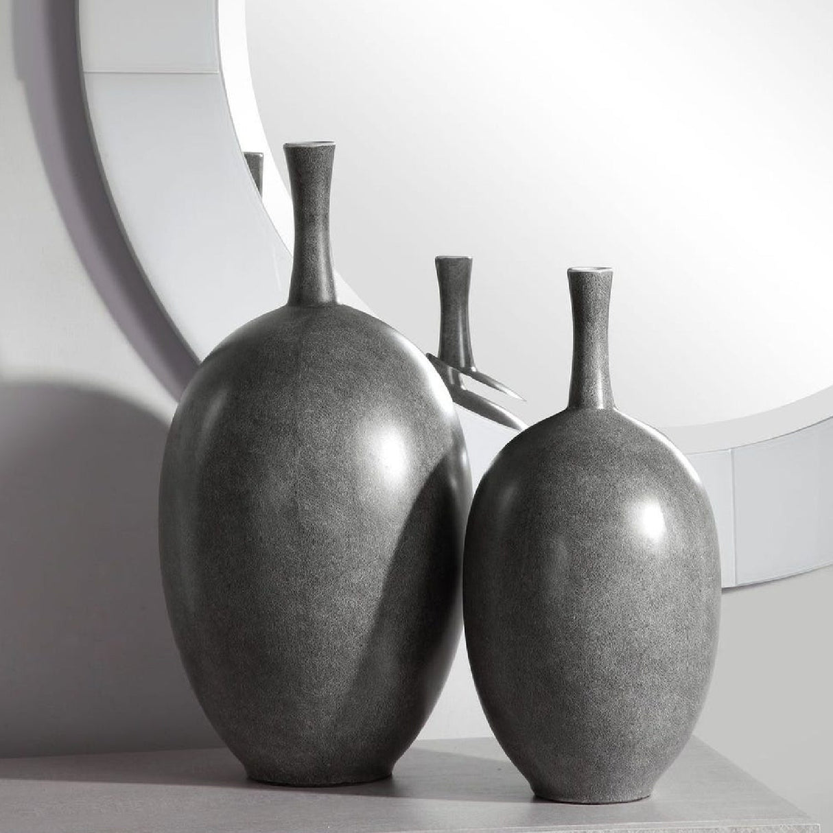 Marbled Black Ceramic Vases (2) | Uttermost Riordan - www.oroa.com